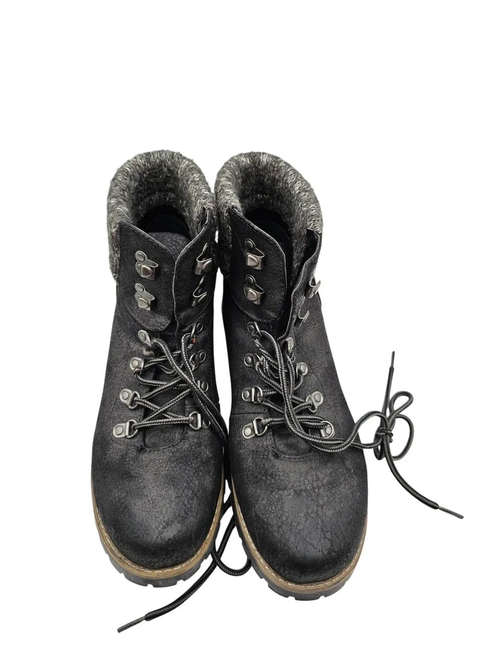 Cliffs by White Mountain Pathfield women's Sz 10 lace-up ankle boots Black